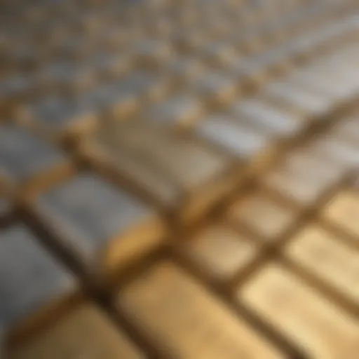 A close-up of gold and silver bars representing investment opportunities.