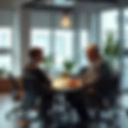 A modern office environment showcasing financial planning discussions