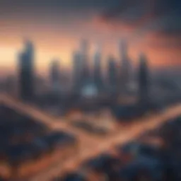 A futuristic skyline representing emerging markets