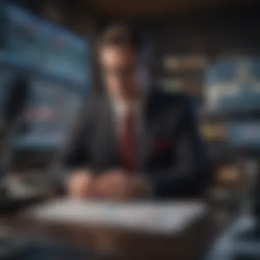 Financial Advisor Analyzing Market Trends A financial advisor analyzing stock market trends