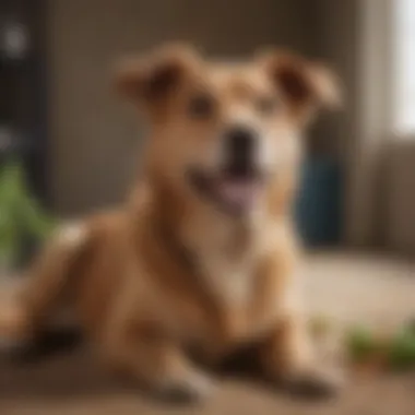 A happy pet in a care setting, indicating good health and well-being.