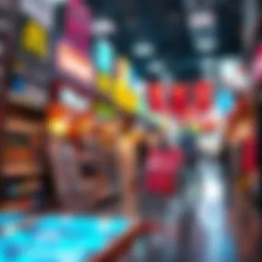 A vibrant digital marketplace showcasing innovative e-commerce strategies