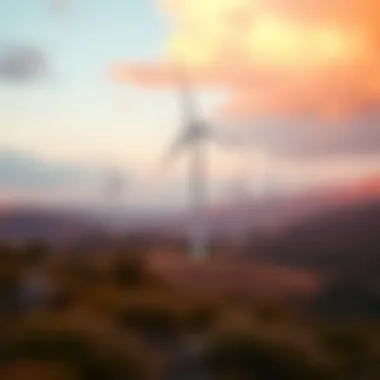 Harnessing Wind Energy for Sustainable Growth Wind turbines on a scenic landscape generating power