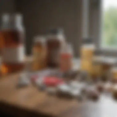 A variety of affordable pet medications displayed on a table