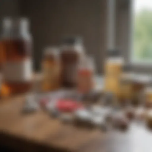 A variety of affordable pet medications displayed on a table