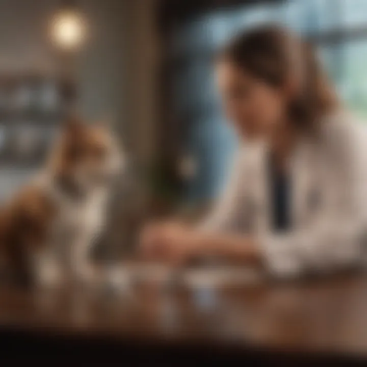 A veterinarian discussing options with a pet owner