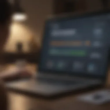 Evaluating Savings Account Choices A person reviewing financial options on a laptop