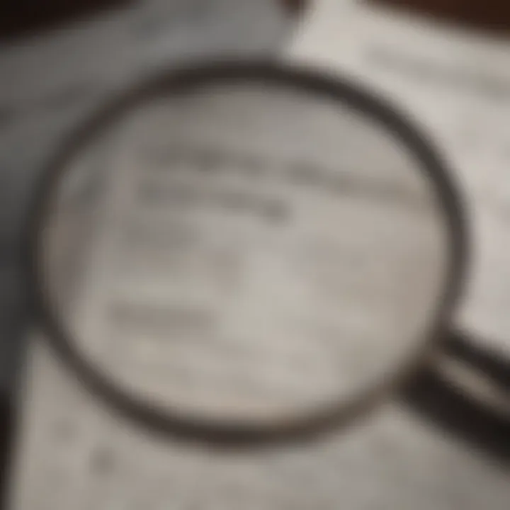 A magnifying glass over financial documents