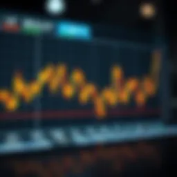 Graph illustrating declining stock prices