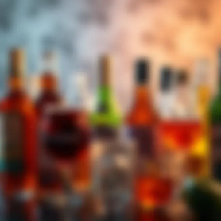 Diverse range of alcoholic beverages