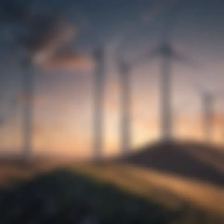 Graphs and charts illustrating wind energy market trends.