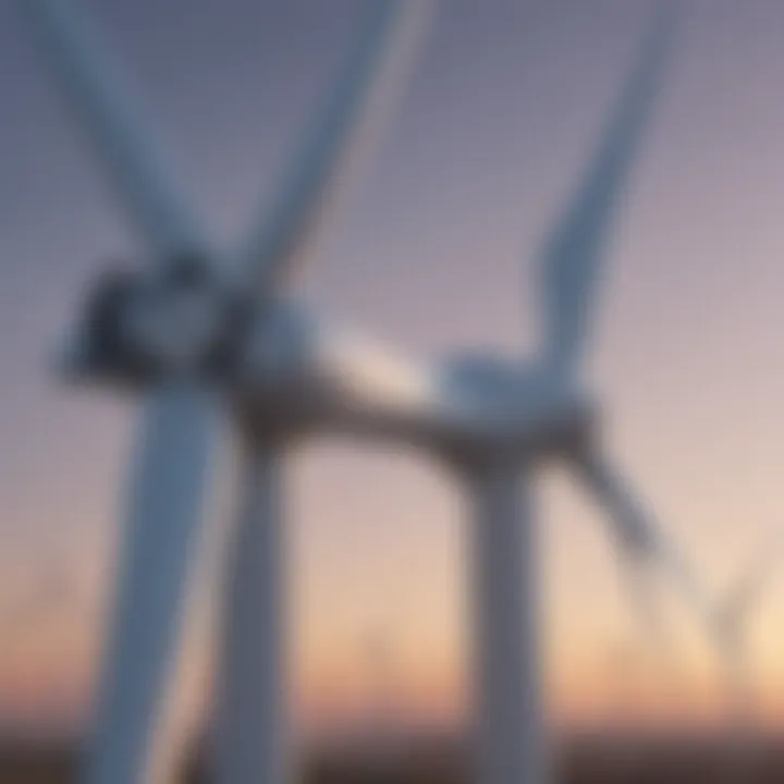 A close-up of wind turbine technology and components.