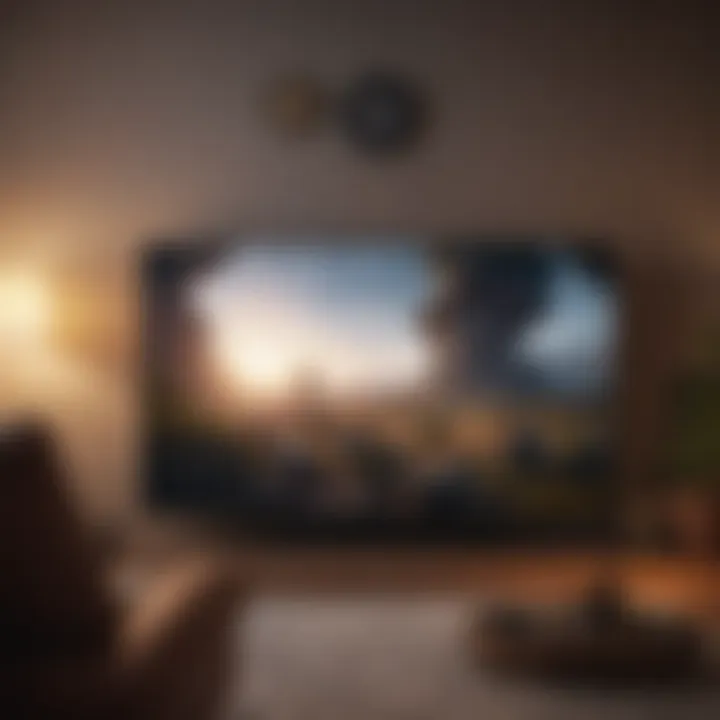 A person enjoying a movie on a smart TV