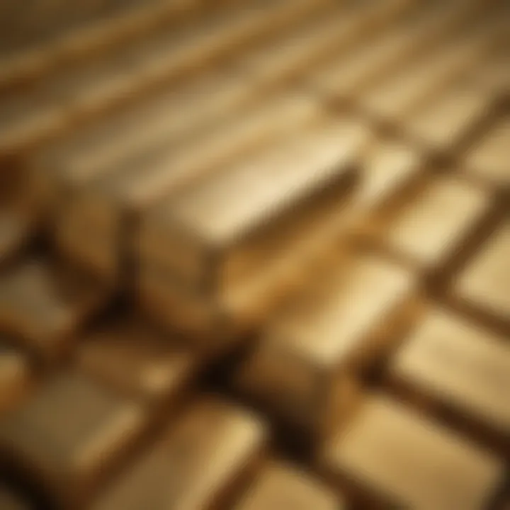 Physical gold bullion bars stacked elegantly