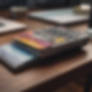 A calculator and credit card on a desk