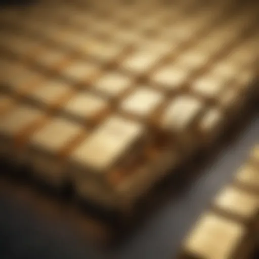 Gleaming gold bars stacked elegantly on a pristine surface