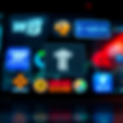 Illustration of various bank logos representing stock trading options