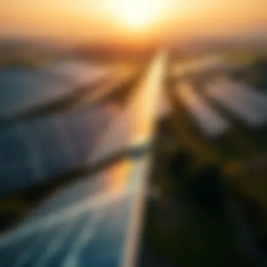 Renewable Energy Installations Aerial view of renewable energy installations