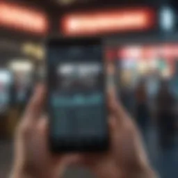 User interacting with a mobile trading app