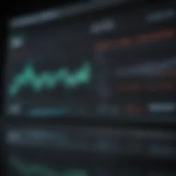 A high-tech interface displaying stock performance metrics on a digital screen.