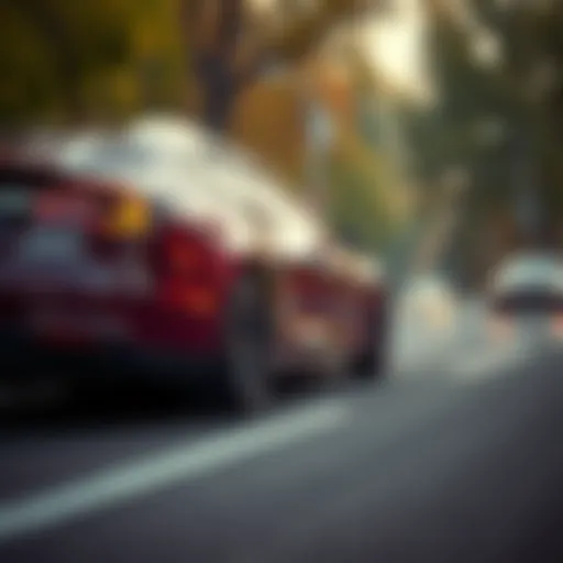 Showcasing Tesla's Leading Edge in Electric Mobility Tesla electric vehicle on road showcasing innovation