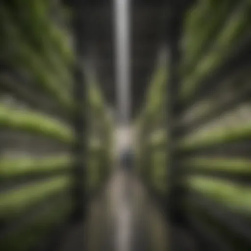 A modern vertical farm showcasing innovative agricultural technology.