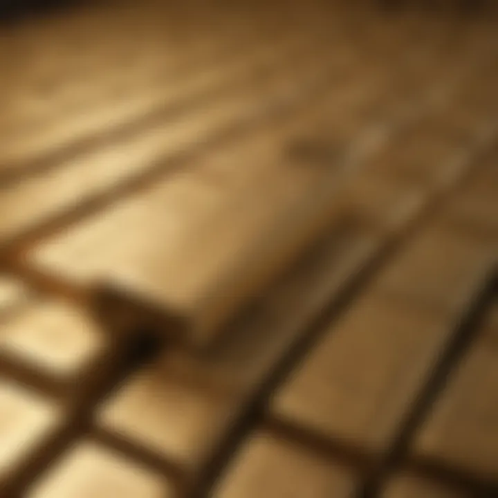 Close-up of gold bars stacked in a vault