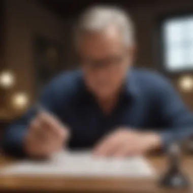 Reviewing Retirement Strategy A person reviewing their retirement savings strategy