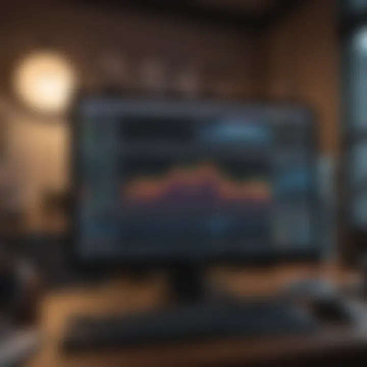 An individual analyzing stock market trends on a computer