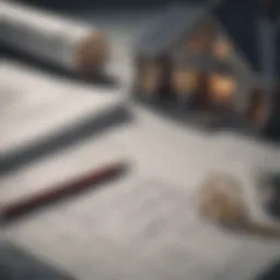 Blueprints of a house with financial documents