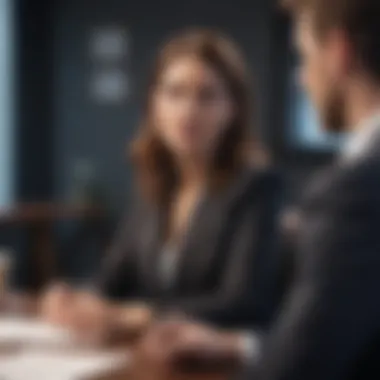 Engaged in Mock Interview A confident candidate engaged in a mock interview