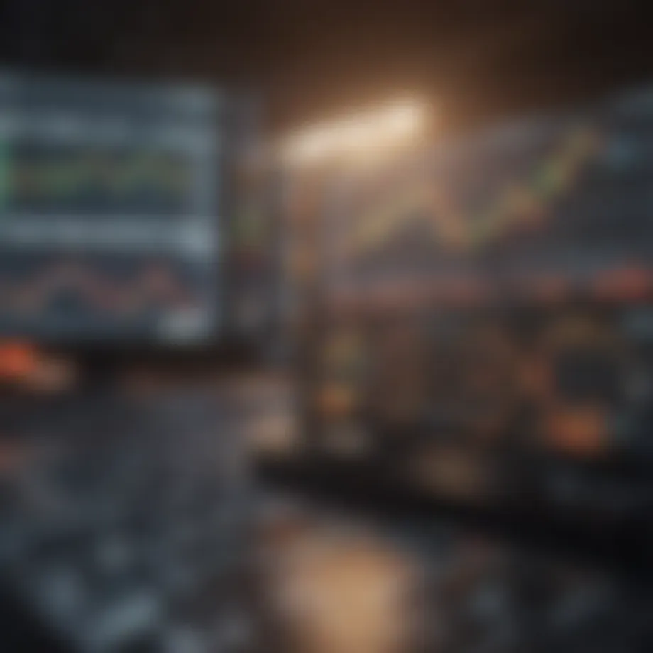 Stock market overview with charts and graphs