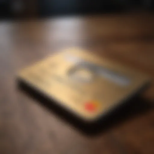 A close-up look at a secured credit card on a wooden table