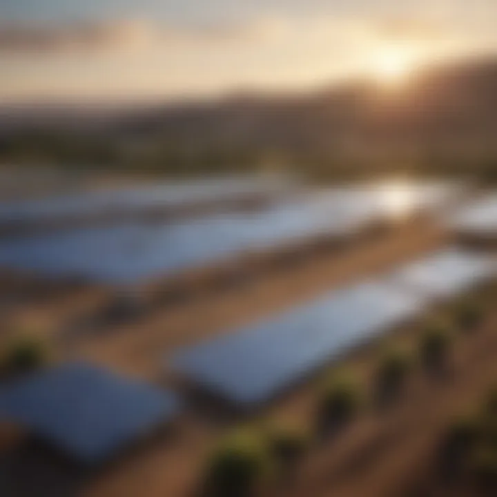 Solar energy farm showcasing renewable investments