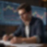 A young investor analyzing stock charts