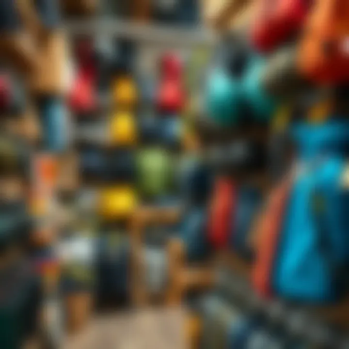 Vibrant outdoor gear shop filled with seasonal products