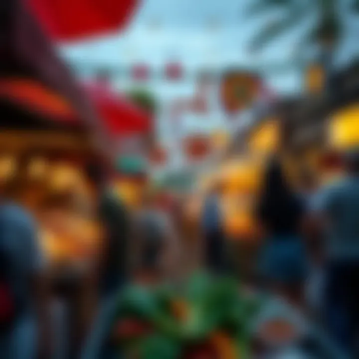 A bustling summer food festival showcasing diverse culinary offerings