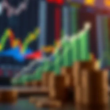 Graph showing growth of investments in stocks and bonds
