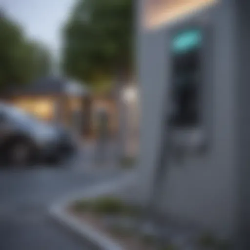 A modern electric vehicle charging station in an urban setting showcasing advanced technology.