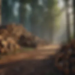 Expansive forest showcasing timber resources