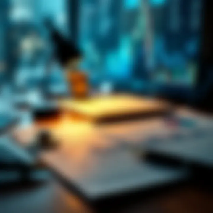 A close-up view of a strategic financial analysis at a desk