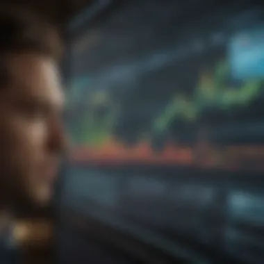 Investor analyzing stock trends on a digital screen