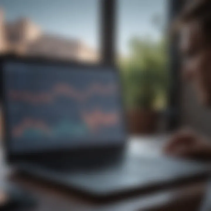 Investor analyzing solar energy stocks on a laptop