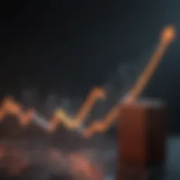 A downward trend line representing a bearish market