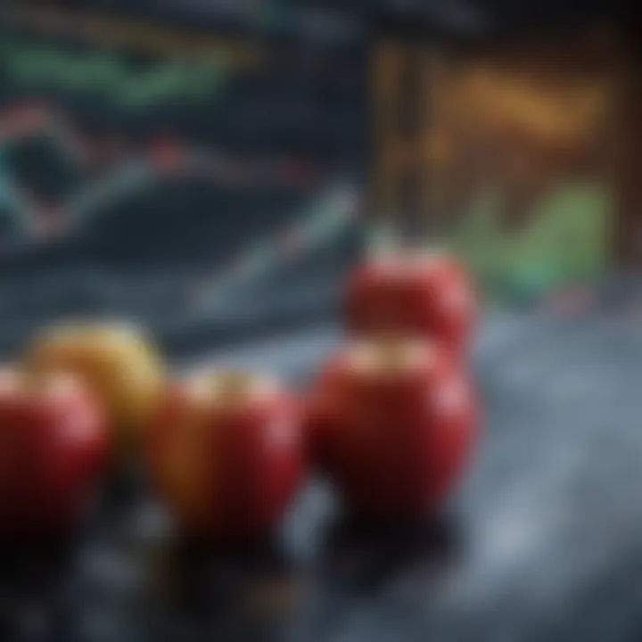 Historical chart depicting key events impacting Apple stock prices