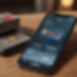 Illustration depicting the Zelle app interface on a smartphone with a credit card icon.