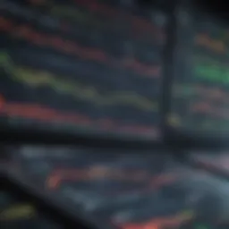 Stock market analysis on a digital screen