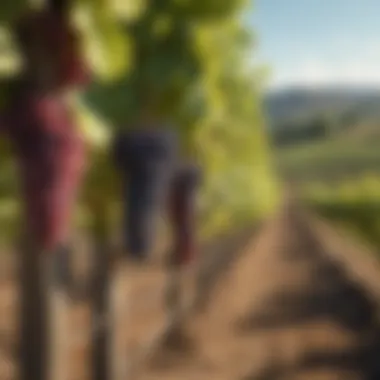 A vineyard in full bloom showcasing grapevines